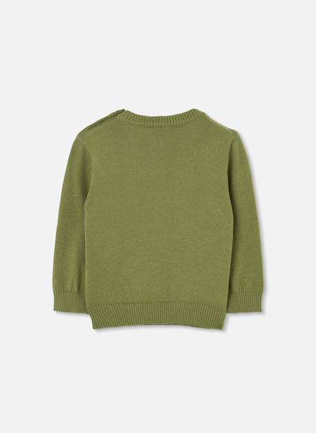 Pull garçon imprimé skieurs Vert 3 - vertbaudet enfant 