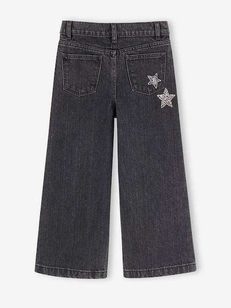 Jean large fille denim noir 2 - vertbaudet enfant 