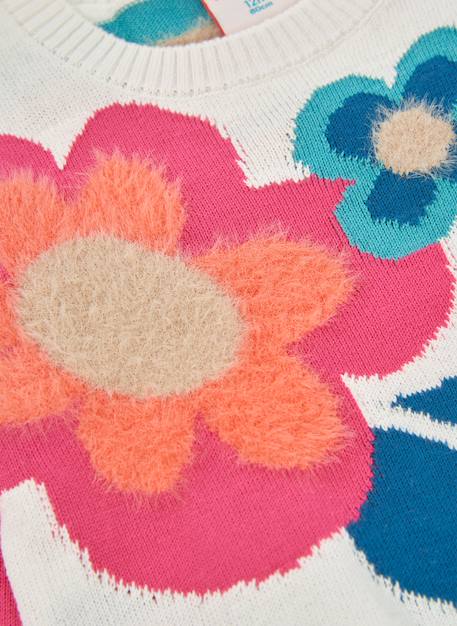 Pull fille imprimé fleurs Blanc 4 - vertbaudet enfant 