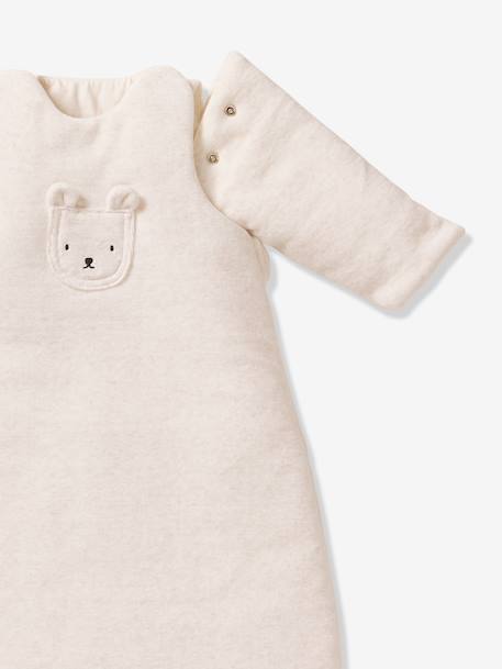 Gigoteuse velours manches amovibles` beige chiné 7 - vertbaudet enfant 