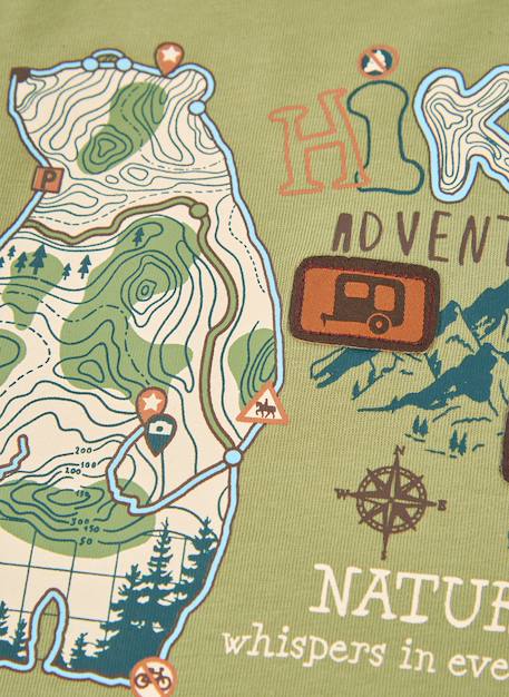 T-shirt garçon en maille imprimé ours aventure Vert 4 - vertbaudet enfant 