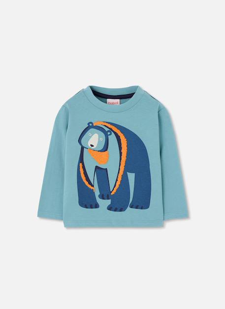 T-shirt garçon maille imprimé ours Vert 2 - vertbaudet enfant 