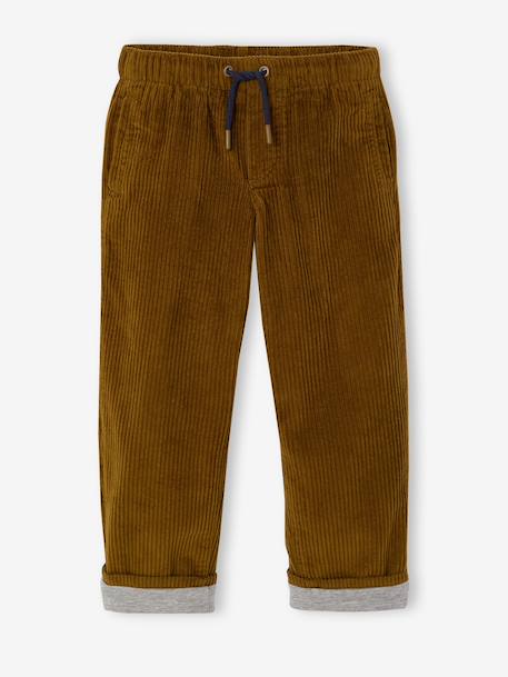 Pantalon large garçon cappuccino+lichen 10 - vertbaudet enfant 