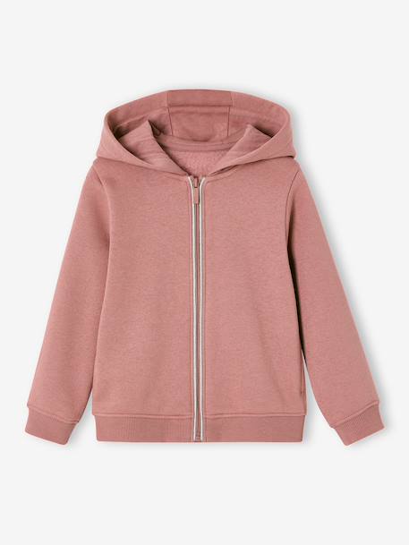 Sweat zippe fille à capuche marine+vieux rose 5 - vertbaudet enfant 