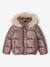 Doudoune à capuche fille doublée maille polaire anthracite+mauve+or+rose poudré 4 - vertbaudet enfant 