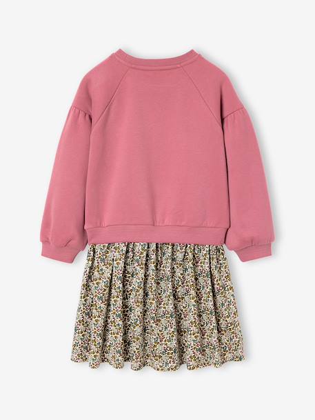 Robe bi-matière fille anthracite+corail+écru+mauve+vert sauge 13 - vertbaudet enfant 