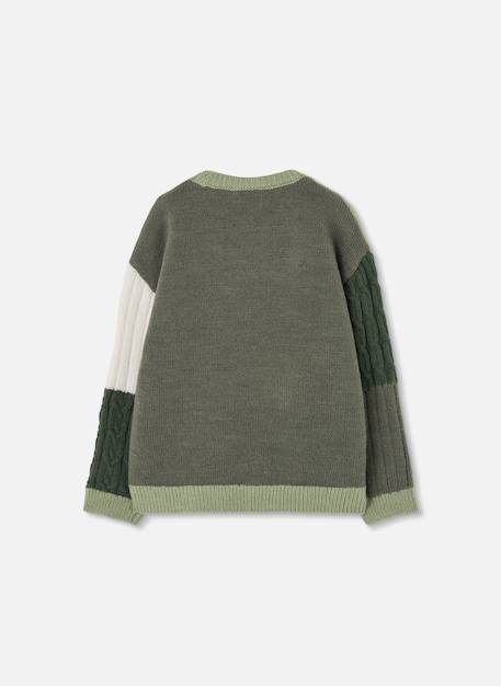 Pull garçon patchwork Blanc 3 - vertbaudet enfant 
