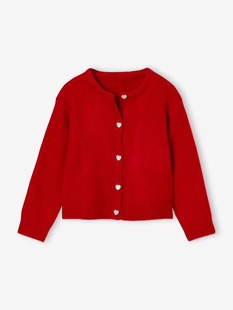 Gilet boutonné manches longues rouge 1 - vertbaudet enfant 