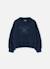 Sweat-shirt fille molleton imprimé fleurs Bleu 2 - vertbaudet enfant 