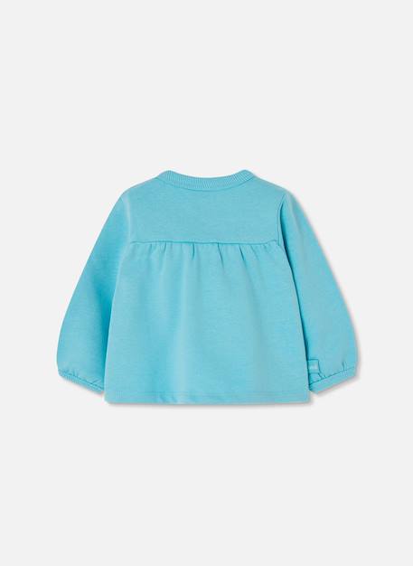 Sweat-shirt bébé fille en molleton imprimé fleurs Bleu 2 - vertbaudet enfant 