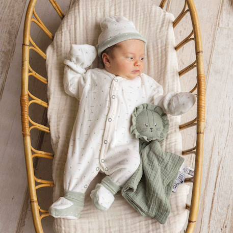 Doudou en mousseline de coton #cce8d2+#e0cda9 3 - vertbaudet enfant 
