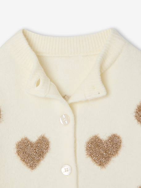 Gilet boutonné fille manches longues écru 5 - vertbaudet enfant 