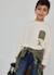 T-shirt garçon en maille avec renne en parachute Blanc 1 - vertbaudet enfant 
