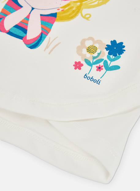 T-shirt fille en maille imprimé et renard Blanc 4 - vertbaudet enfant 