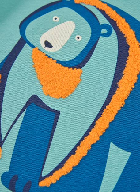 T-shirt garçon maille imprimé ours Vert 4 - vertbaudet enfant 