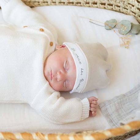 Bonnet de naissance #b0cce6+#d5d5d5 5 - vertbaudet enfant 