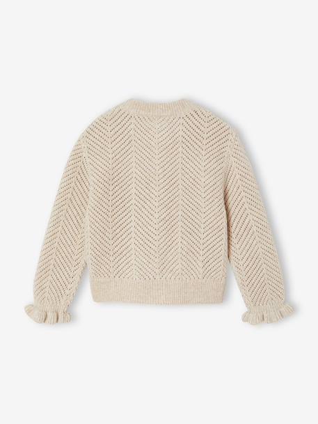 Gilet fille manches longues beige 3 - vertbaudet enfant 