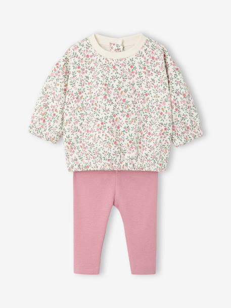 Ensemble bébé fille sweat et pantalon écru 1 - vertbaudet enfant 