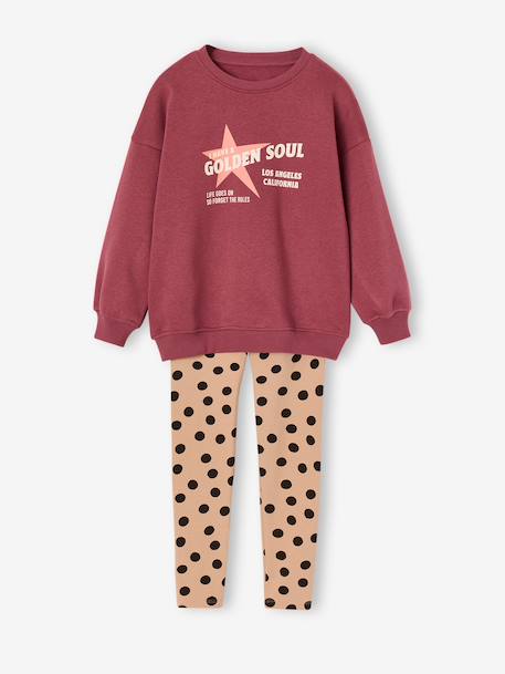 Ensemble sweat et legging fille violine 1 - vertbaudet enfant 