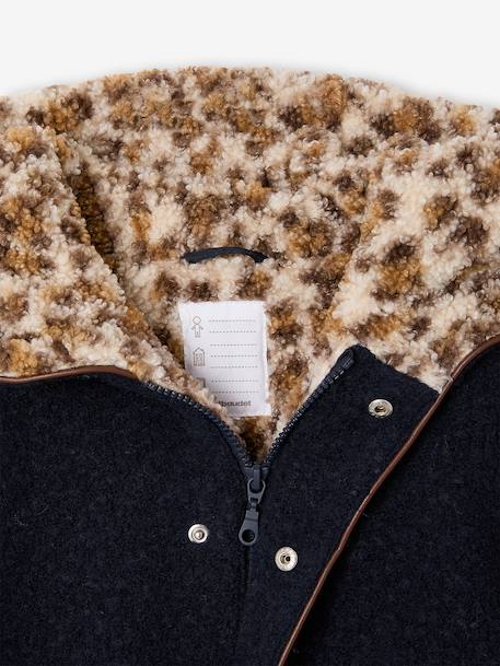 Manteau fille à capuche camel+marine 8 - vertbaudet enfant 