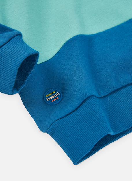 Sweat-shirt garçon en molleton à capuche Vert 4 - vertbaudet enfant 
