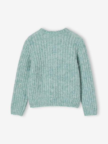 Gilet fille loose maille mousseuse bleu pétrole+gris chiné+menthe+rose+violine 13 - vertbaudet enfant 