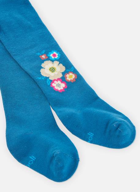 Collant imprimé de fleurs Bleu 2 - vertbaudet enfant 