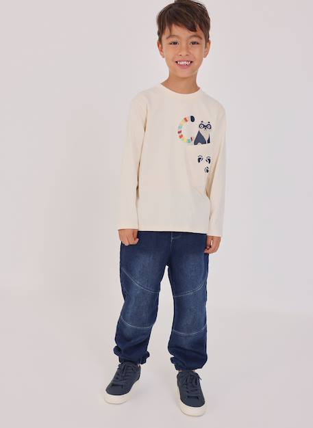 Pantalon garçon denim avec cordon Bleu 1 - vertbaudet enfant 