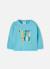 Sweat-shirt bébé garçon en molleton imprimé girafe Bleu 1 - vertbaudet enfant 