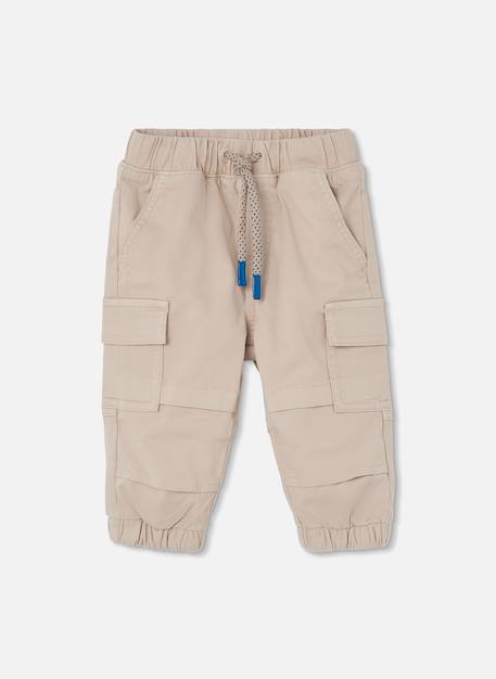Pantalon cargo garçon doublé Beige 3 - vertbaudet enfant 