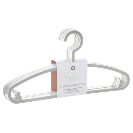 Lot de 6 cintres enfant blanc plastique Blanc+Bleu+Gris+Rose 6 - vertbaudet enfant 