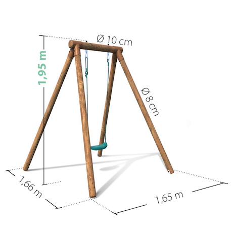 Portique simple une place en bois rond hanna Marron 5 - vertbaudet enfant 