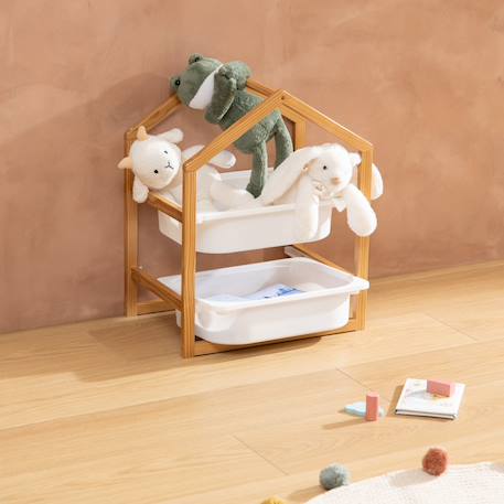 Meuble en bois 2 bacs de rangement - bako Blanc 4 - vertbaudet enfant 