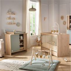 Chambre et rangement-Chambre bébé complète, lit et commode à langer avec claustra - tokyo