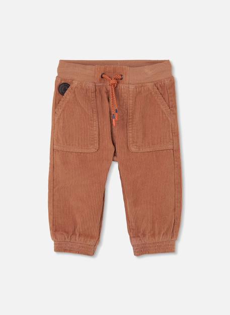 Pantalon garçon velours côtelé avec poches Marron 2 - vertbaudet enfant 