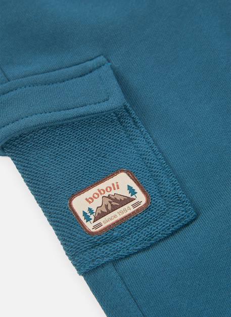 Pantalon garçon en molleton avec poches cargo Vert 4 - vertbaudet enfant 