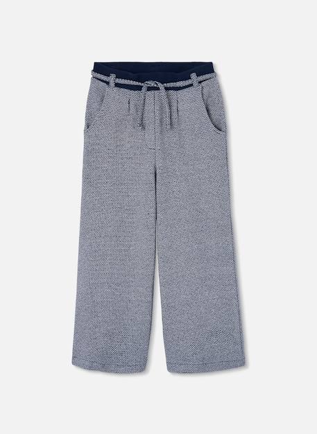 Pantalon fille en maille Bleu 1 - vertbaudet enfant 