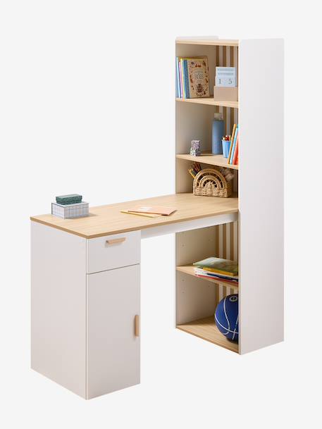 Bureau avec bibliothèque SOREN blanc 2 - vertbaudet enfant 