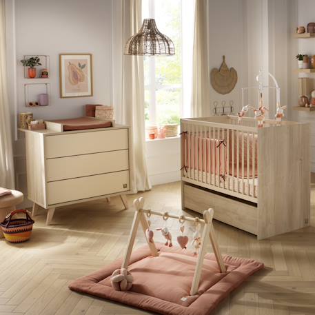 Chambre bébé, lit 120x60 évolutif et commode à langer 3 tiroirs - melinee Beige 1 - vertbaudet enfant 