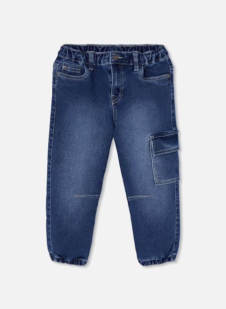 Pantalon garçon denim avec poche latérale Bleu 3 - vertbaudet enfant 