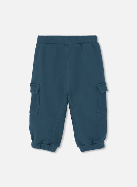 Pantalon garçon en molleton avec poches cargo Vert 2 - vertbaudet enfant 