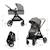 Poussette multifonction 2 en 1 ESME avec grandes roues, suspension, pliage compact, transformation nacelle en poussette, harnais 5 points, adaptateurs travel system, canopy large, panier, jusqu’à 25 kg . Gris 6 - vertbaudet enfant 