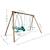 Portique en bois rond 4 agrès avec balançoire bébé et face à face suzanne Marron 5 - vertbaudet enfant 