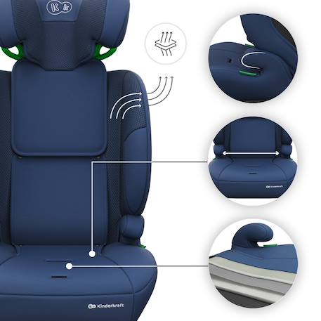 Siège auto enfant COMFORT UP 2 PLUS i-Size 76-150cm 3-en-1 air flow housse amovible ceinture 3 points sans isofix Beige+Blue+Gris+Noir+Vert 9 - vertbaudet enfant 