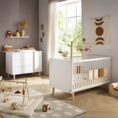 Chambre et rangement-Chambre-Chambre bébé complète-Chambre bébé, lit évolutif et commode à langer 3 tiroirs et 1 porte - paloma