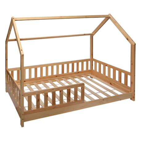 Lit cabane en bois de pin - bosco Bois clair 2 - vertbaudet enfant 