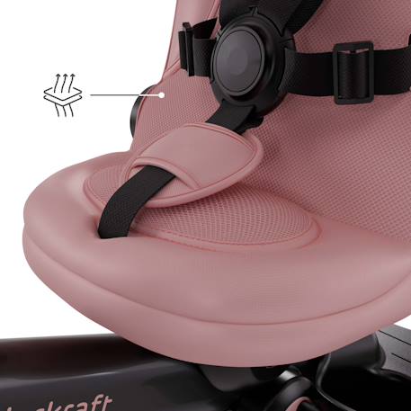 Tricycle Kinderkraft AVEO 2 PLUS Évolutif 6 Configurations avec Siège 360° CLICK&TWIST, Position Allongée et Pliage Rapide Beige+Gris+Rose+Vert 16 - vertbaudet enfant 