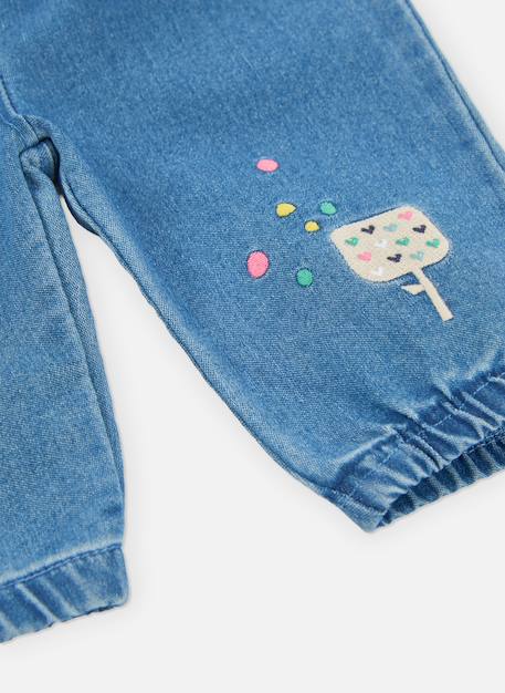 Pantalon bébé fille brodé glace Bleu 4 - vertbaudet enfant 