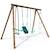 Portique en bois rond 4 agrès balançoire bébé, échelle et face à face suzon Marron 3 - vertbaudet enfant 