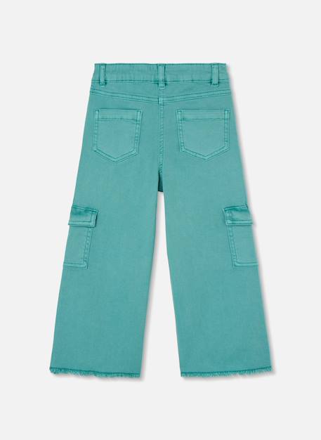 Pantalon fille cargo avec poches Vert 3 - vertbaudet enfant 